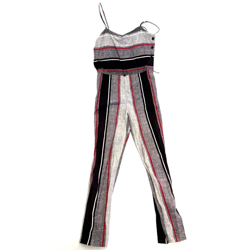 Marissa vintage 90s jumpsuit - black white red stripe